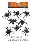 REF 16929 / 1.95 € / BOLSA 8 ARAÑAS DE 7 CMS